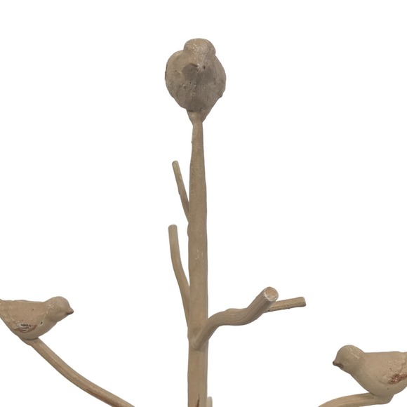 White Necklace Jewelry Tree Three Birds on Branches 13.5inX9inX8in - Picture 6 of 15